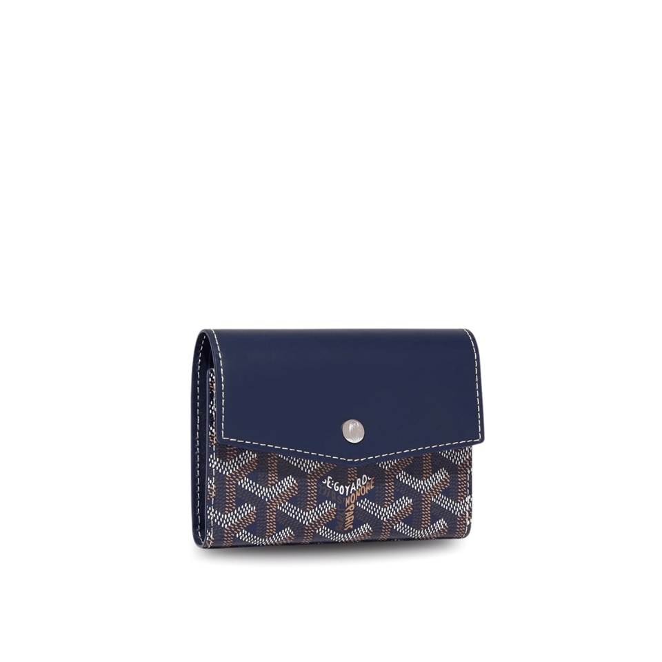 Goyard Saint-Gabriel Wallet 12 Cm Navy Blue Calfskin And Goyardine Canvas view 2