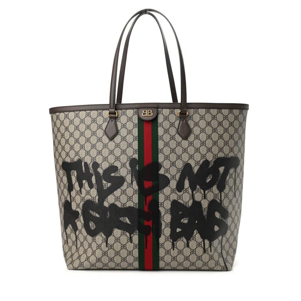 Balenciaga x Gucci Hacker Graffiti Large Tote Bag view 2
