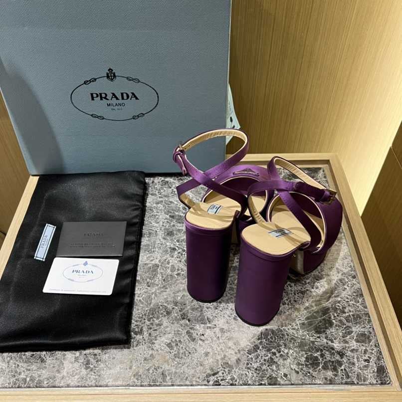 Prada High-Heeled Satin Sandals Violet 1Xp48B049F0030F135 view 5