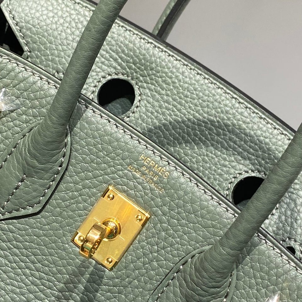 Hermes Birkin 20Cm Vert Amande Togo Leather Gold Hardware view 8