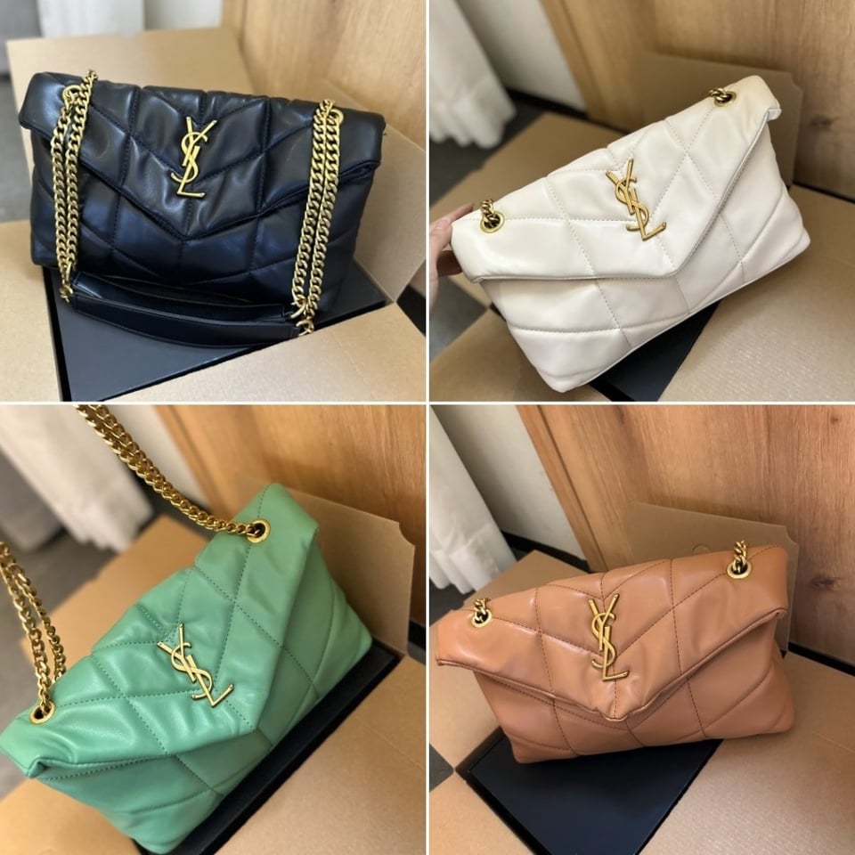 Saint Laurent Loulou Puffer Small Shoulder Bag In Soft Cream 28Cm view 4
