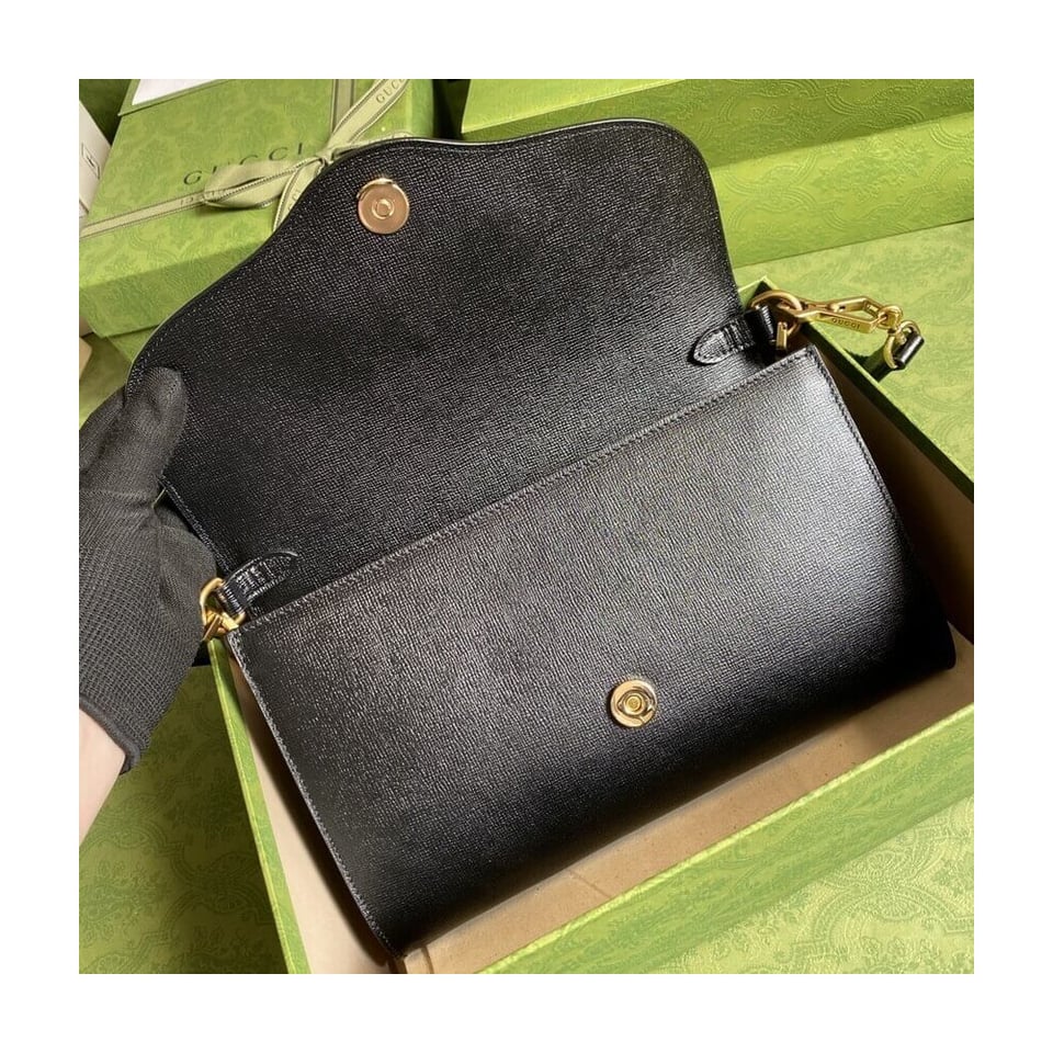Gucci Horsebit 1955 Small Bag In Black Leather view 11
