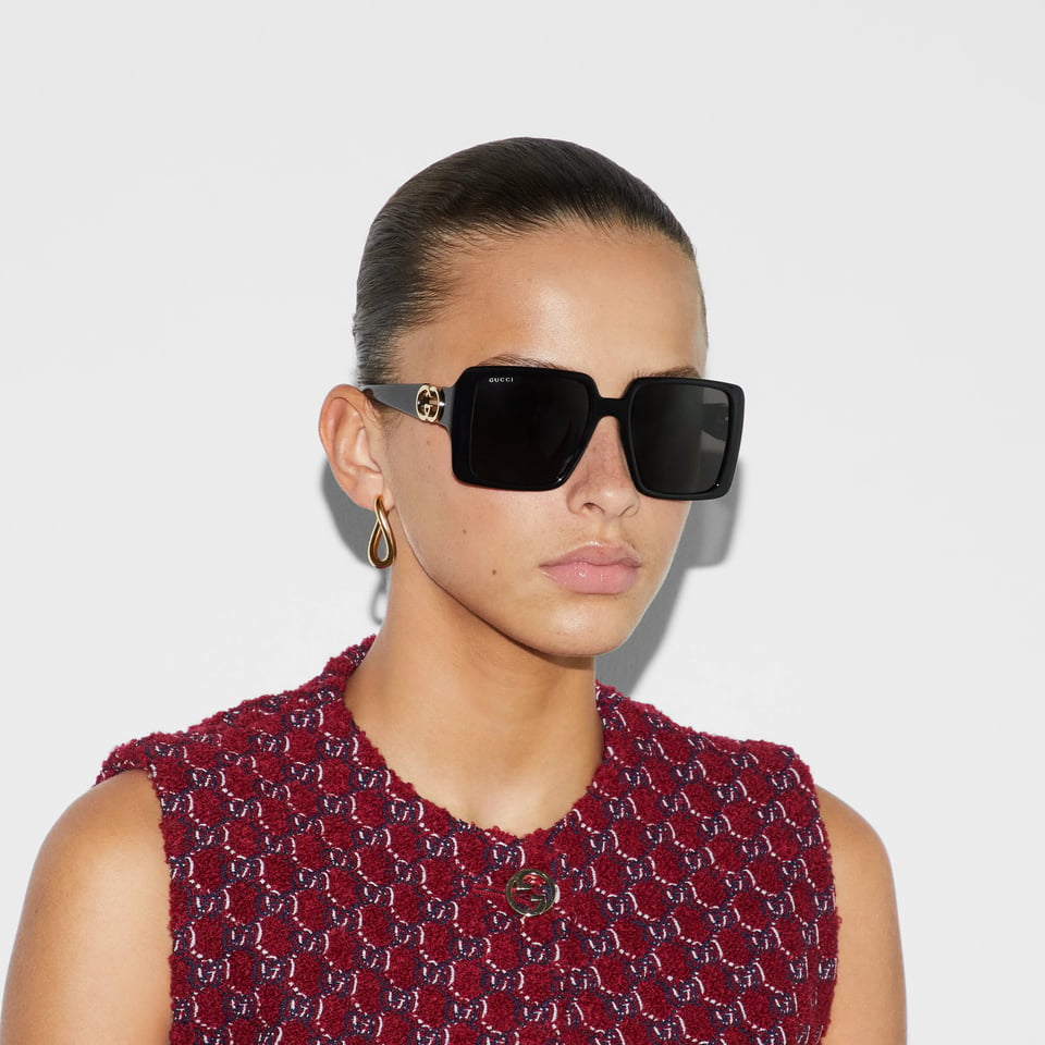 Gucci Black Square Frame Sunglasses GG1692S view 4