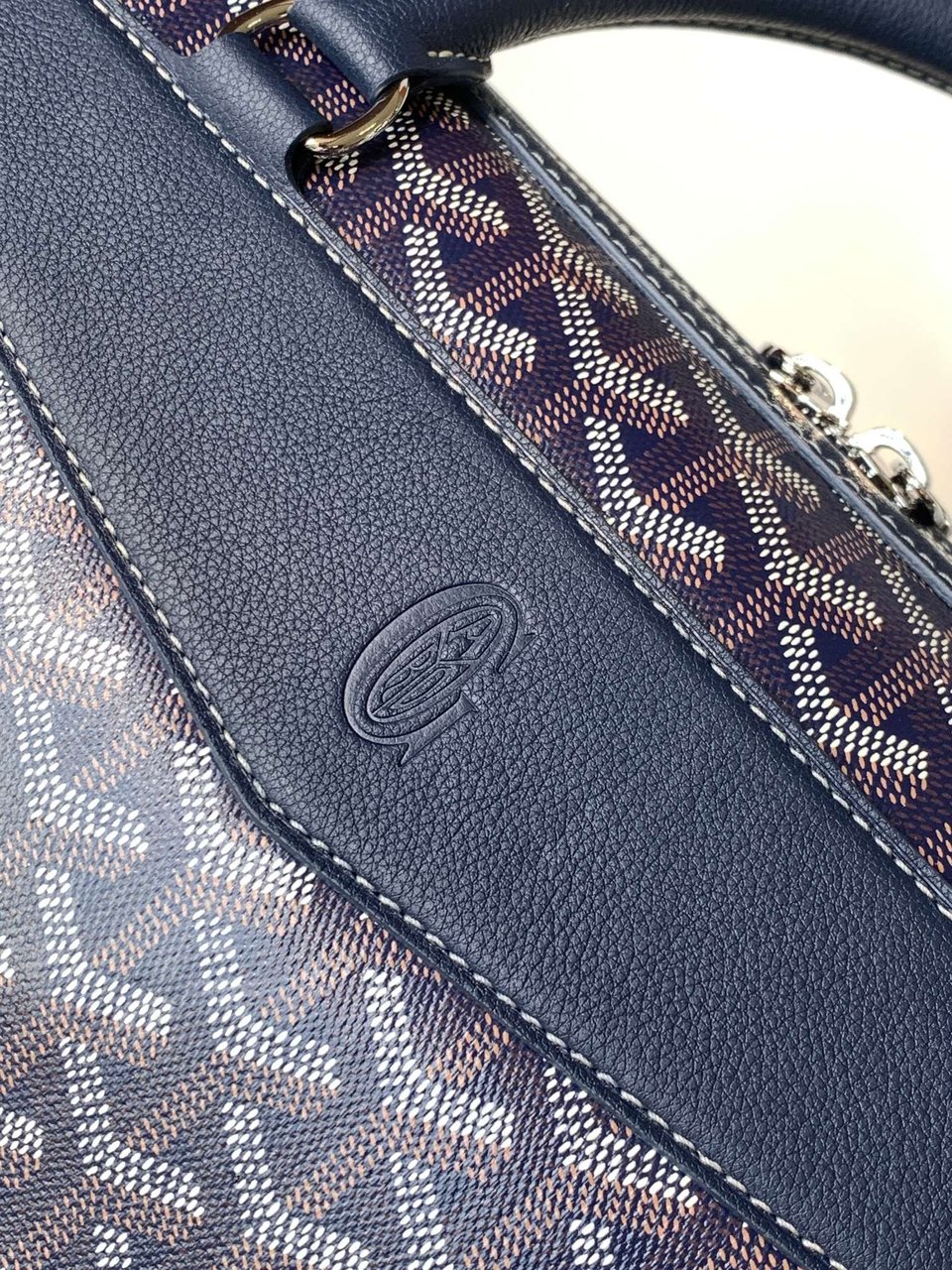 Goyard Cisalpin Document Case 39 Cm Navy Blue Goyardine Canvas And Calfskin view 9