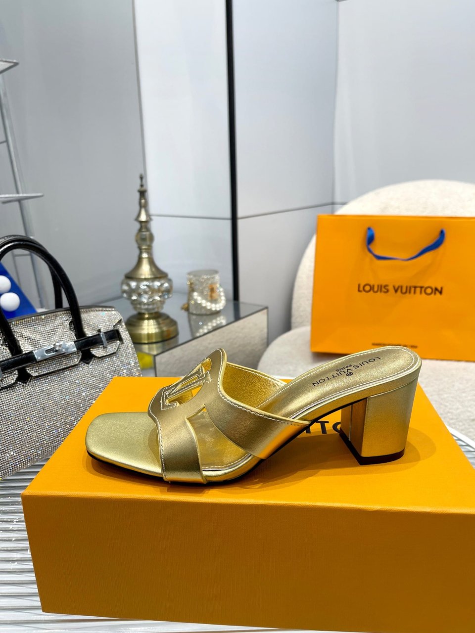 Louis Vuitton Lv Isola Mule Gold view 6