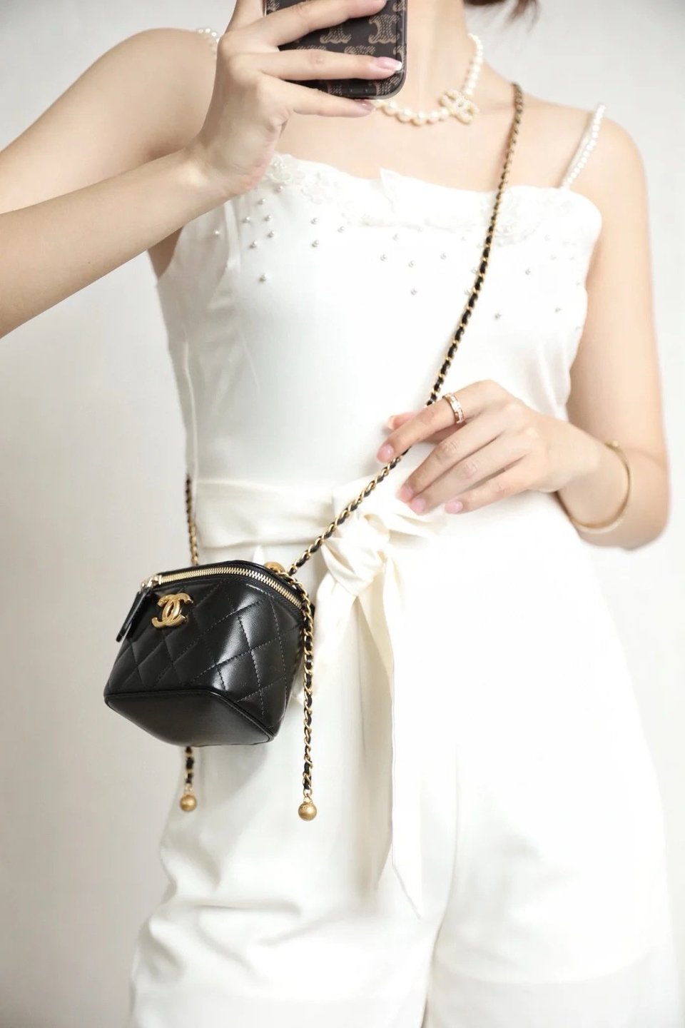 Chanel Small Vanity With Chain Black 12Cm/ 4.7in view 12