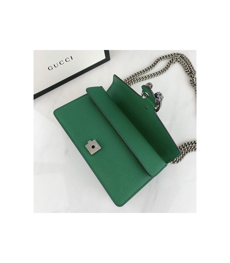 Gucci Dionysus Small Shoulder Bag in Green Leather 25cm view 10