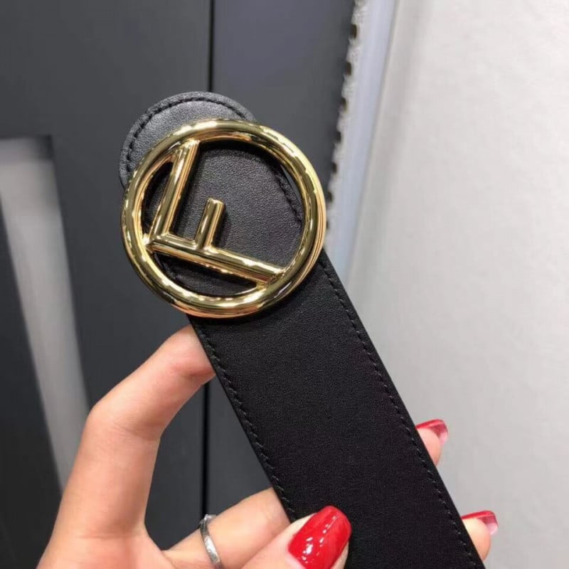 Fendi Reversible 40mm Round Buckle Belt 8C0579 Black / Pink view 4