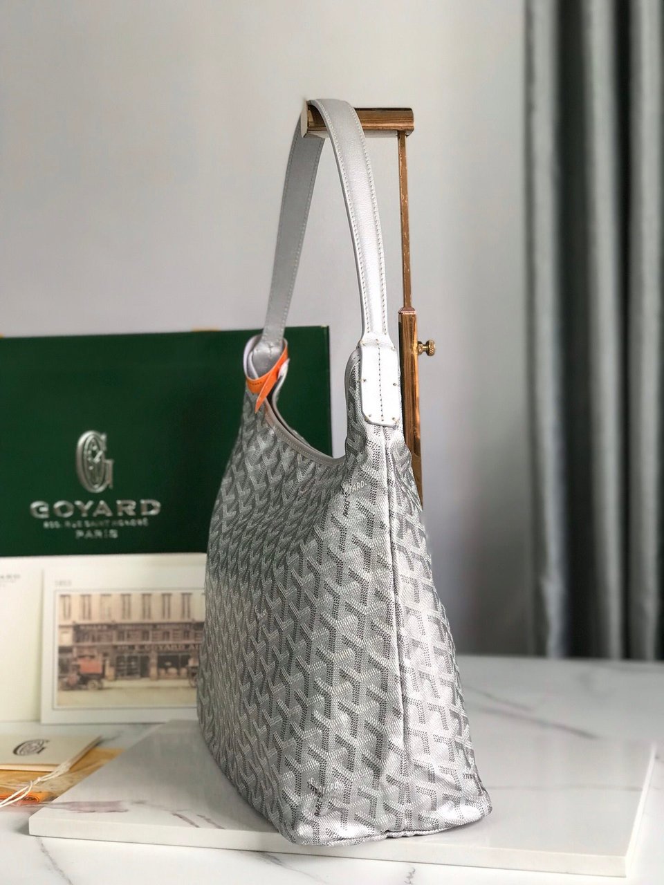 Goyard Hobo Boheme 42Cm Light Grey Canvas view 4