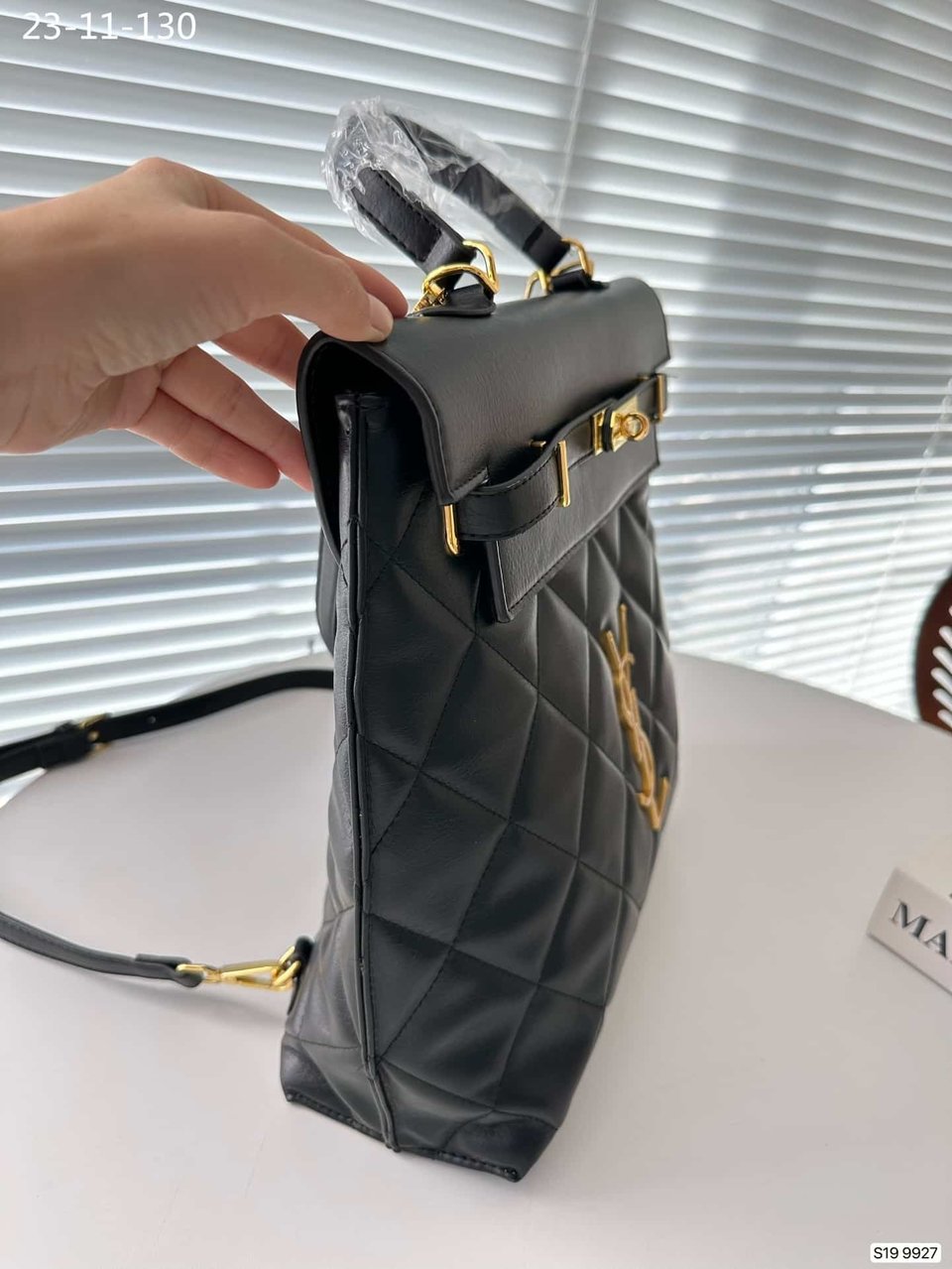 Saint Laurent Leather Backpack Black 30Cm view 8