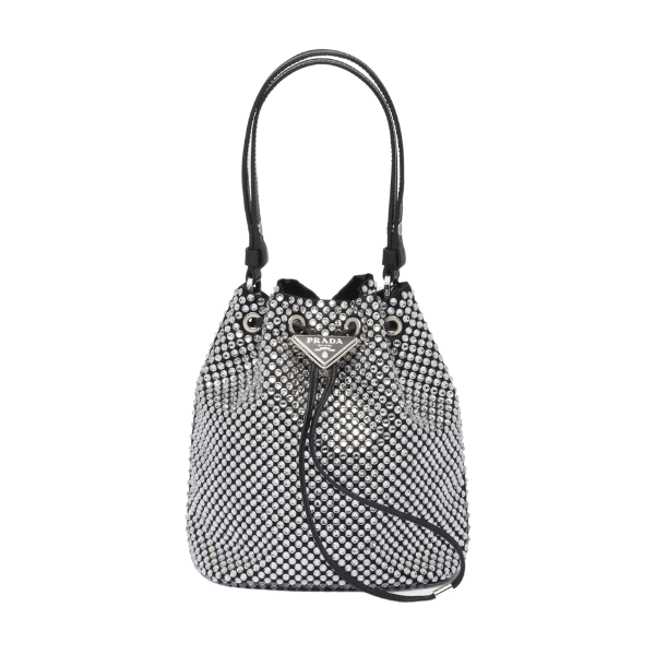 Prada Embellished Satin Pouch Crystal Color 18Cm view 2