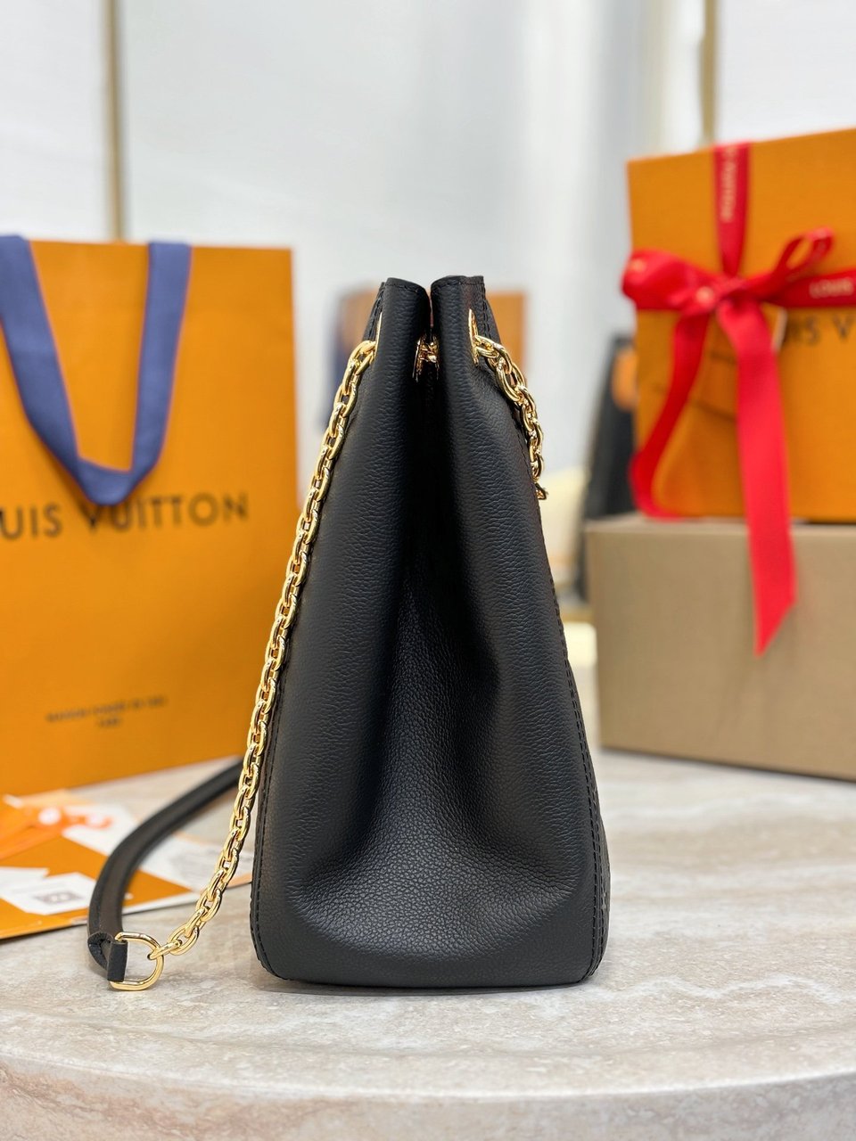 Louis Vuitton LV Anytime MM Monogram Empreinte Bag Black M14324 42cm/ 16.5in view 12