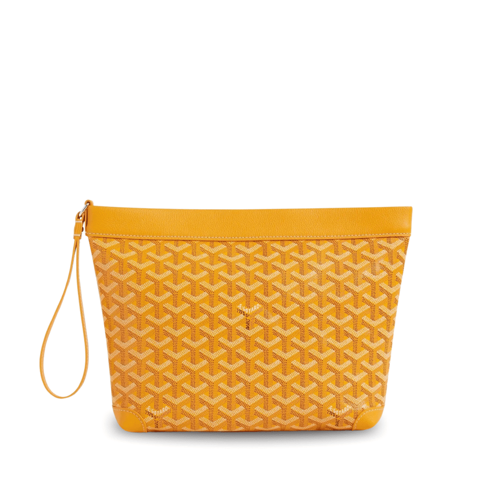 Goyard Conti Pouch 24 Cm Yellow Lambskin And Goyardine Canvas view 2
