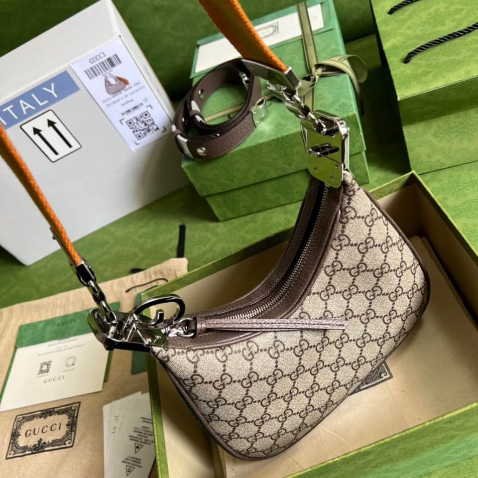 Gucci GG Supreme Attache Small Shoulder Bag Coffee view 10