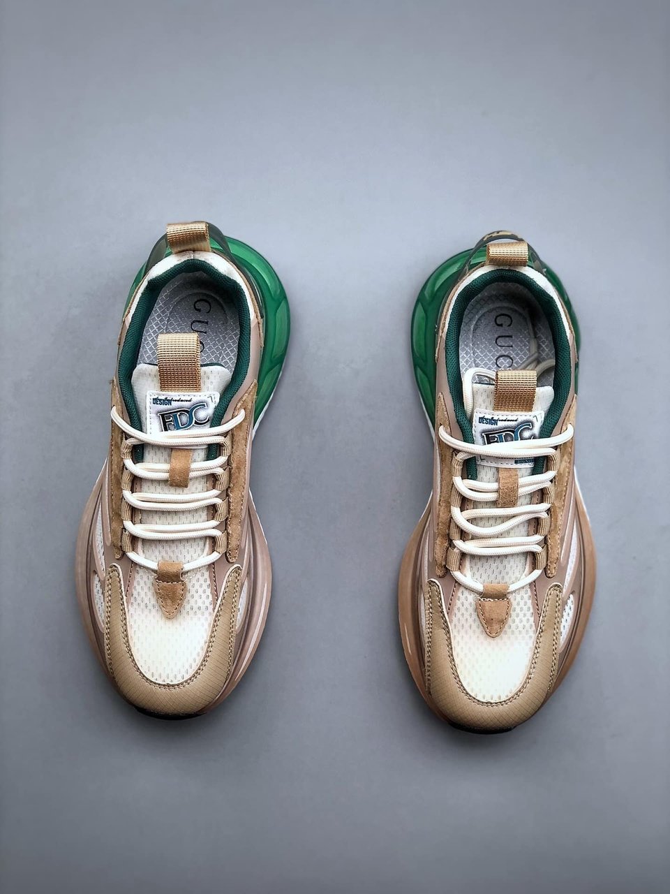 Gucci Design Sneaker Beige Green view 8