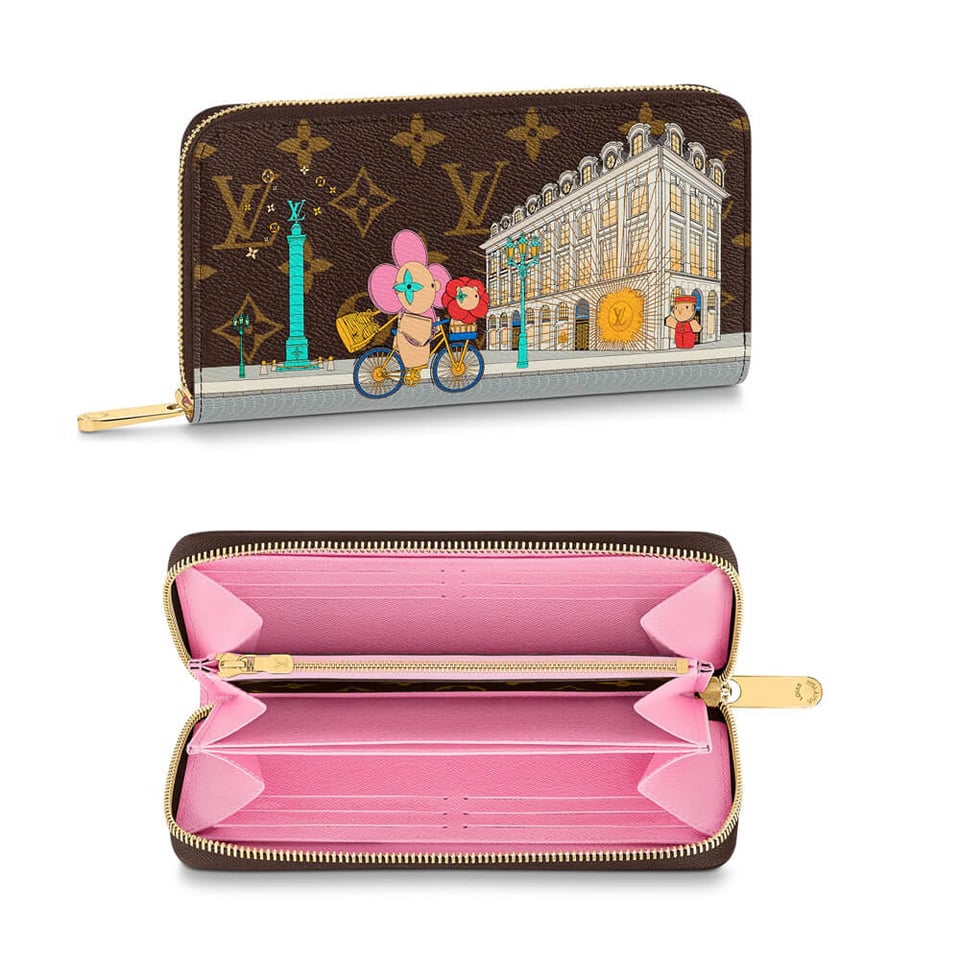 Louis Vuitton Christmas Animation 2022 Zippy Wallet Pink view 2