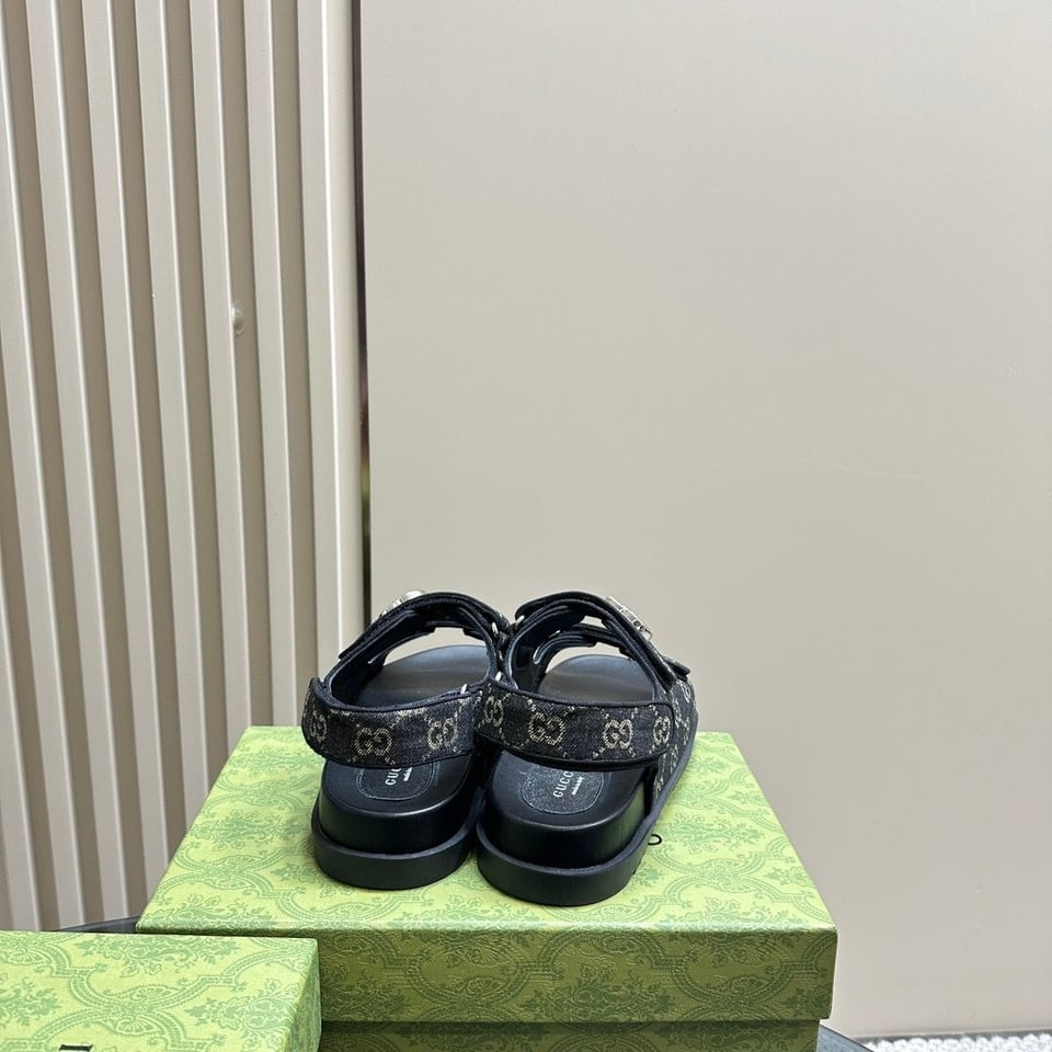 Gucci Double G Sandal Denim 771575 Facvp 8446 view 8