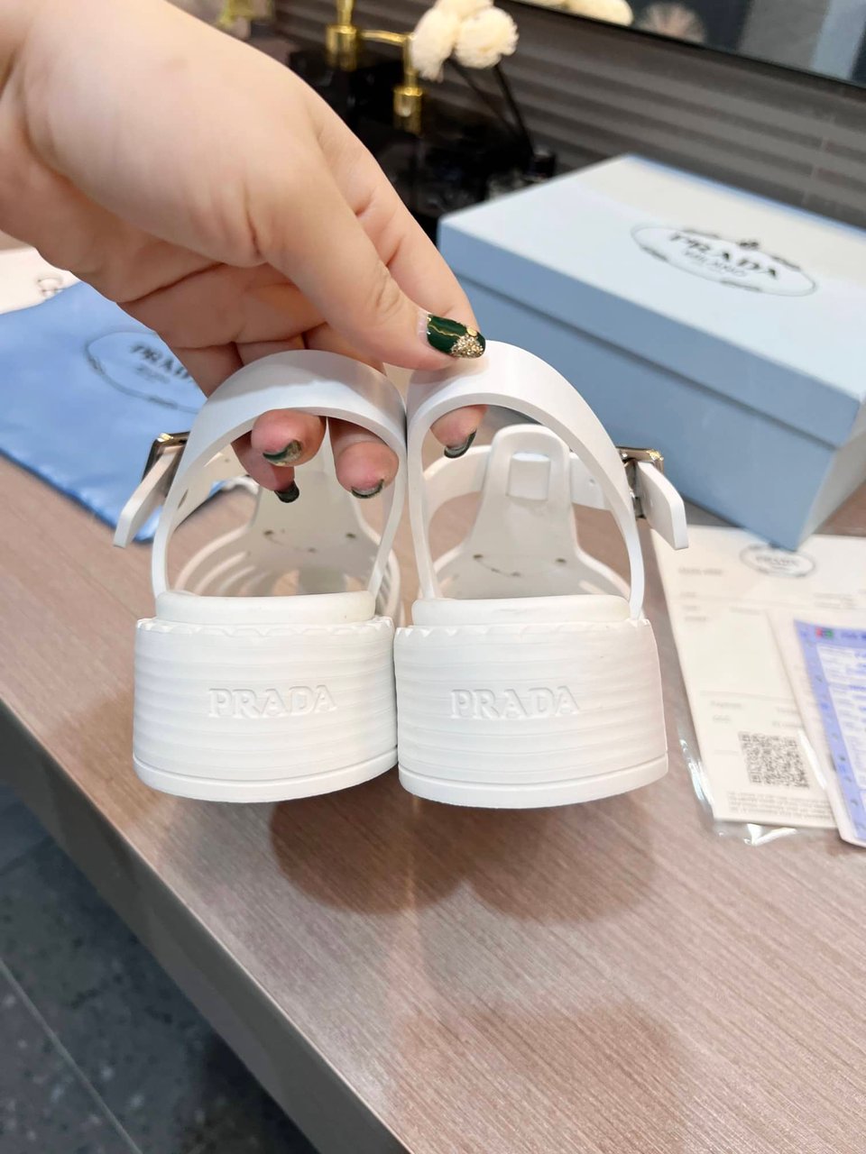 Prada Sporty Foam Rubber Sandals White 1X857M 3Lkk F0009 F 50 view 4