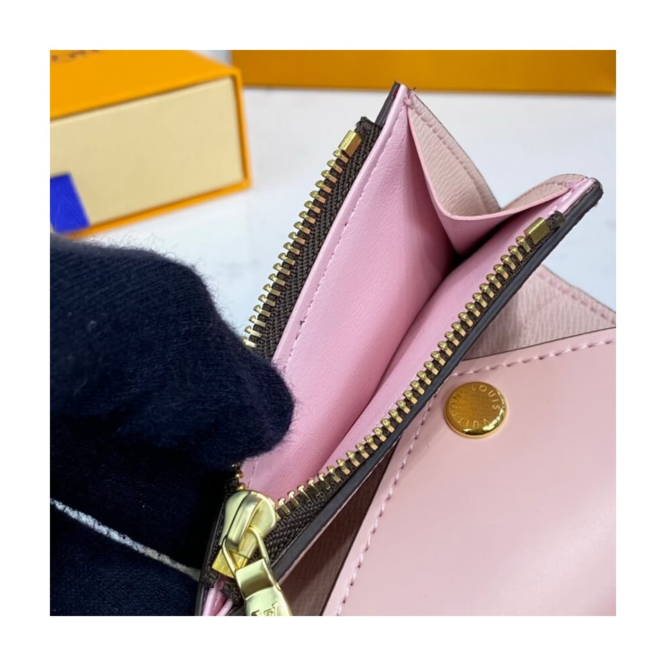 Louis Vuitton Damier Ebene Zoe Wallet Pink view 11