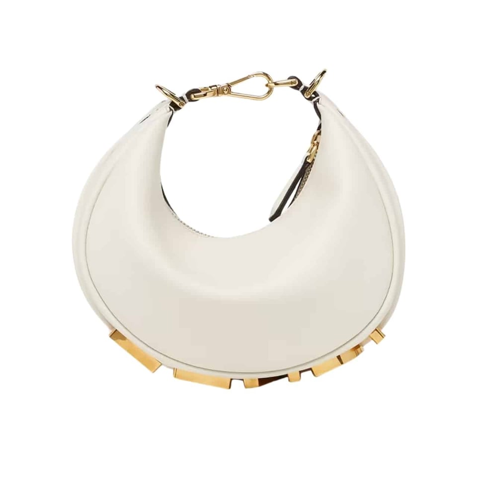 Fendi Fendigraphy Mini Leather Bag White 20Cm view 2