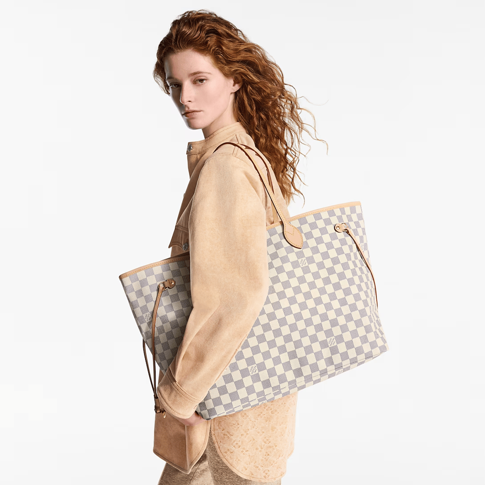Louis Vuitton Neverfull GM Tote Bag Damier Azur Canvas Beige 39cm N40602 view 4
