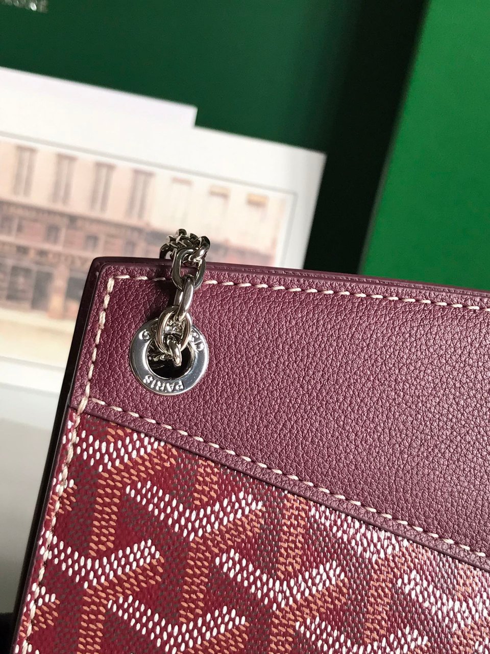 Goyard Rouette Structuré Mini Bag 21cm Wine Red Goyardine Canvas And Calfskin view 7