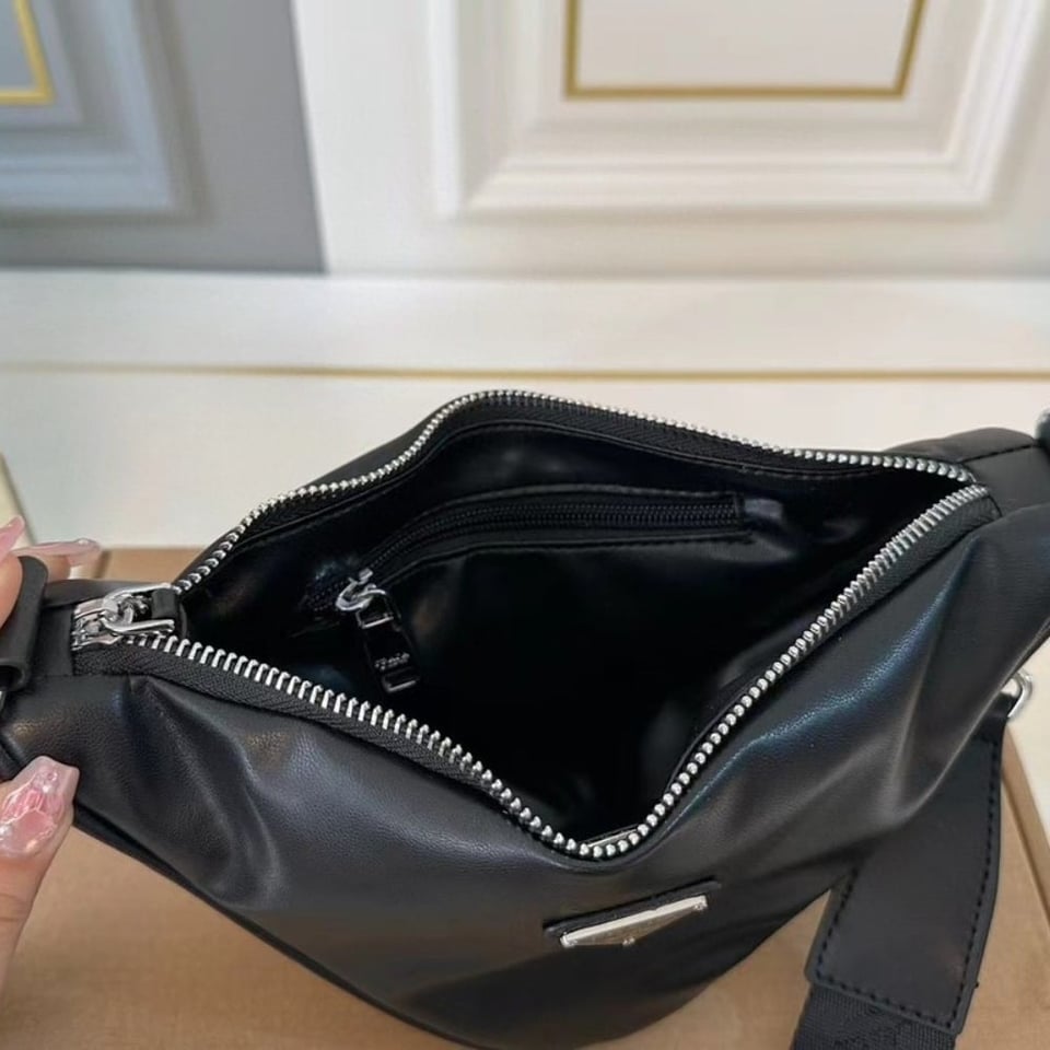 Prada Triangle Shoulder Bag Black 27Cm view 6