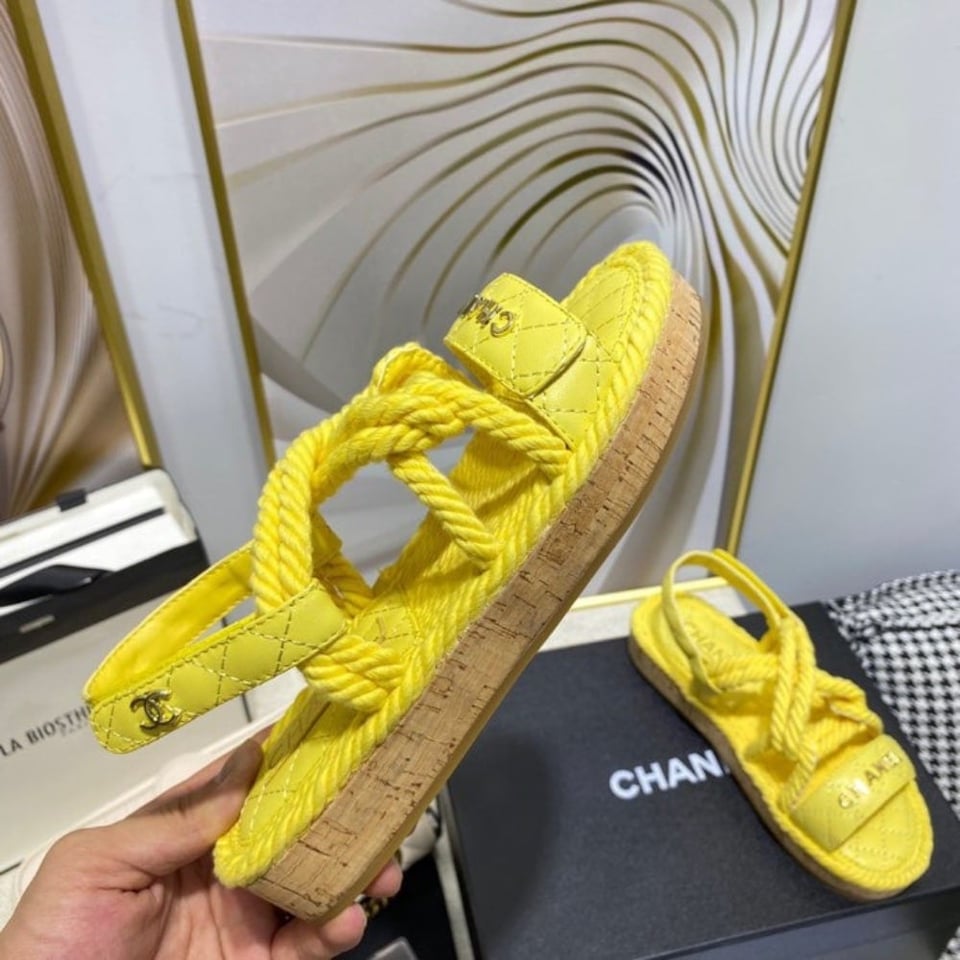 Chanel Rope Sandals Strap Yellow view 6