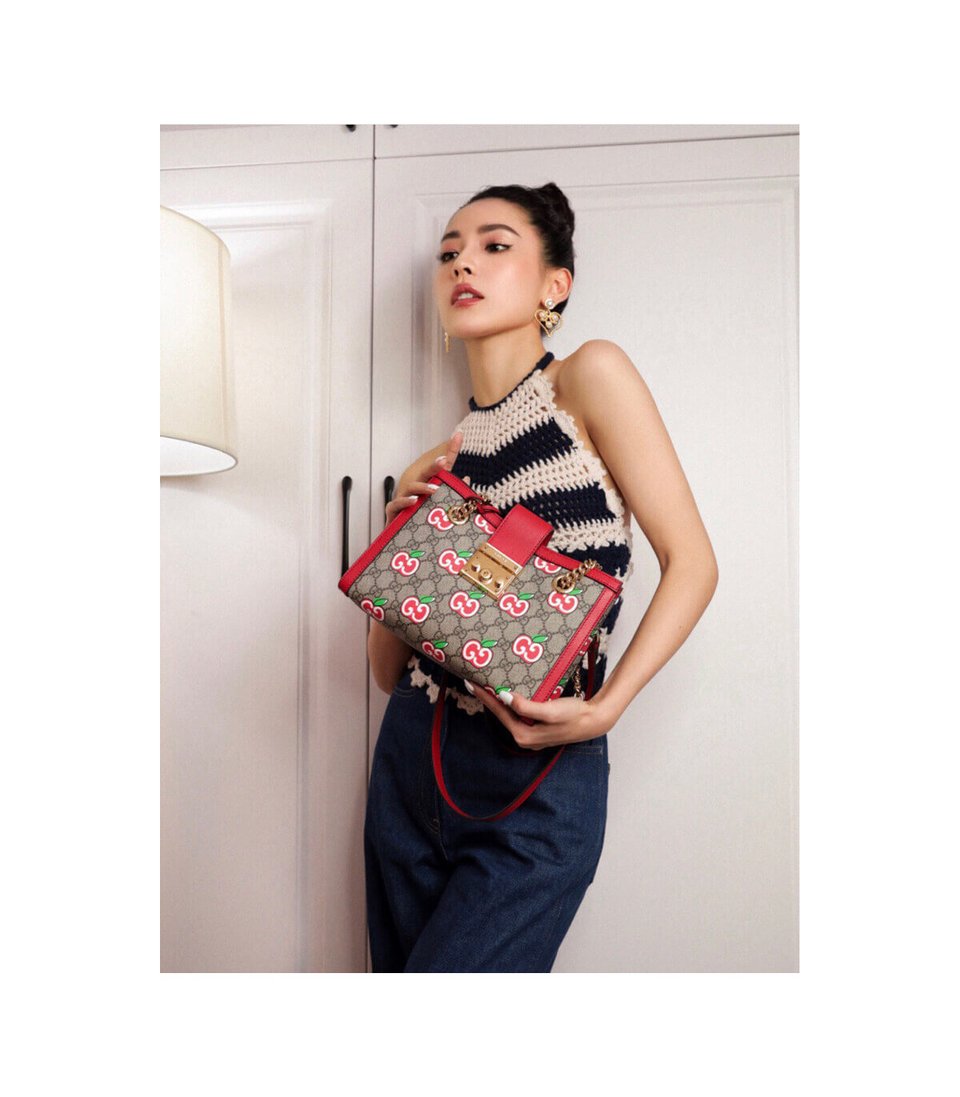 Gucci GG Apple Print Small Shoulder Bag view 3