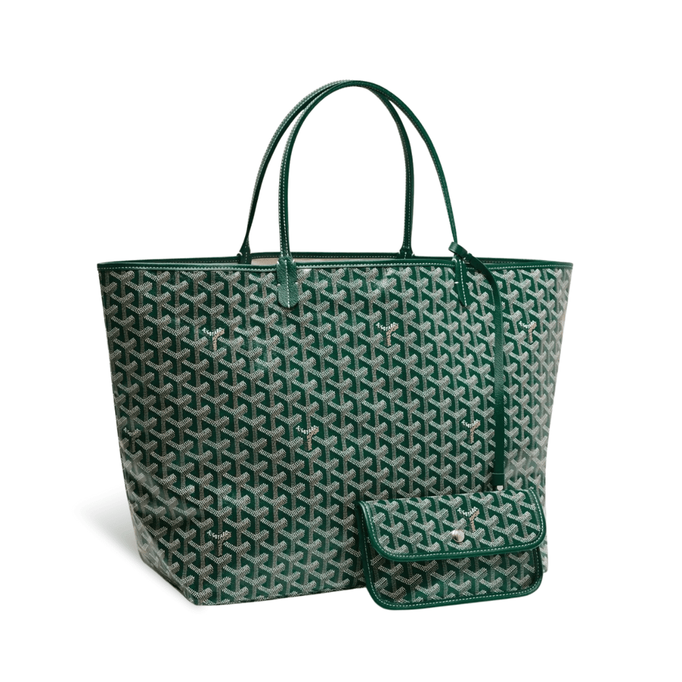 Goyard Saint Louis Gm Bag 40Cm Green Canvas Chevroches Calfskin view 2