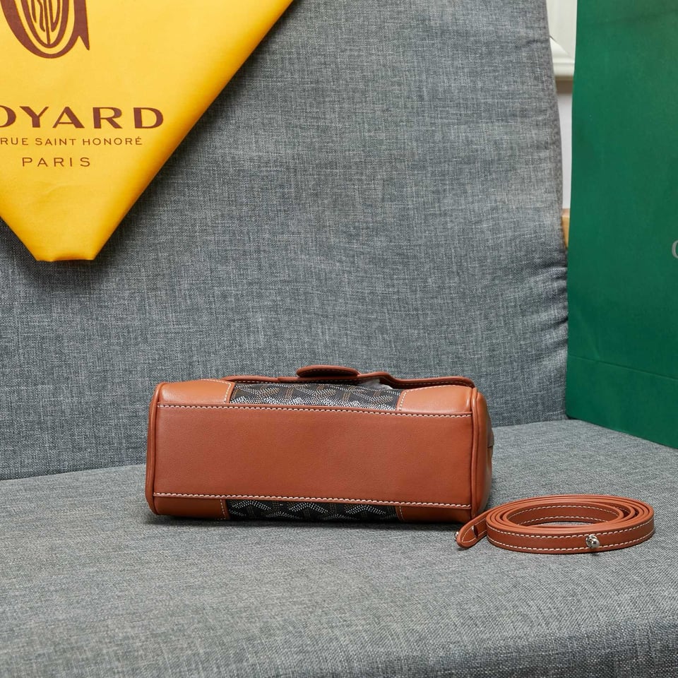 Goyard Saigon Souple Mini Bag Black And Tan Canvas 20cm view 6