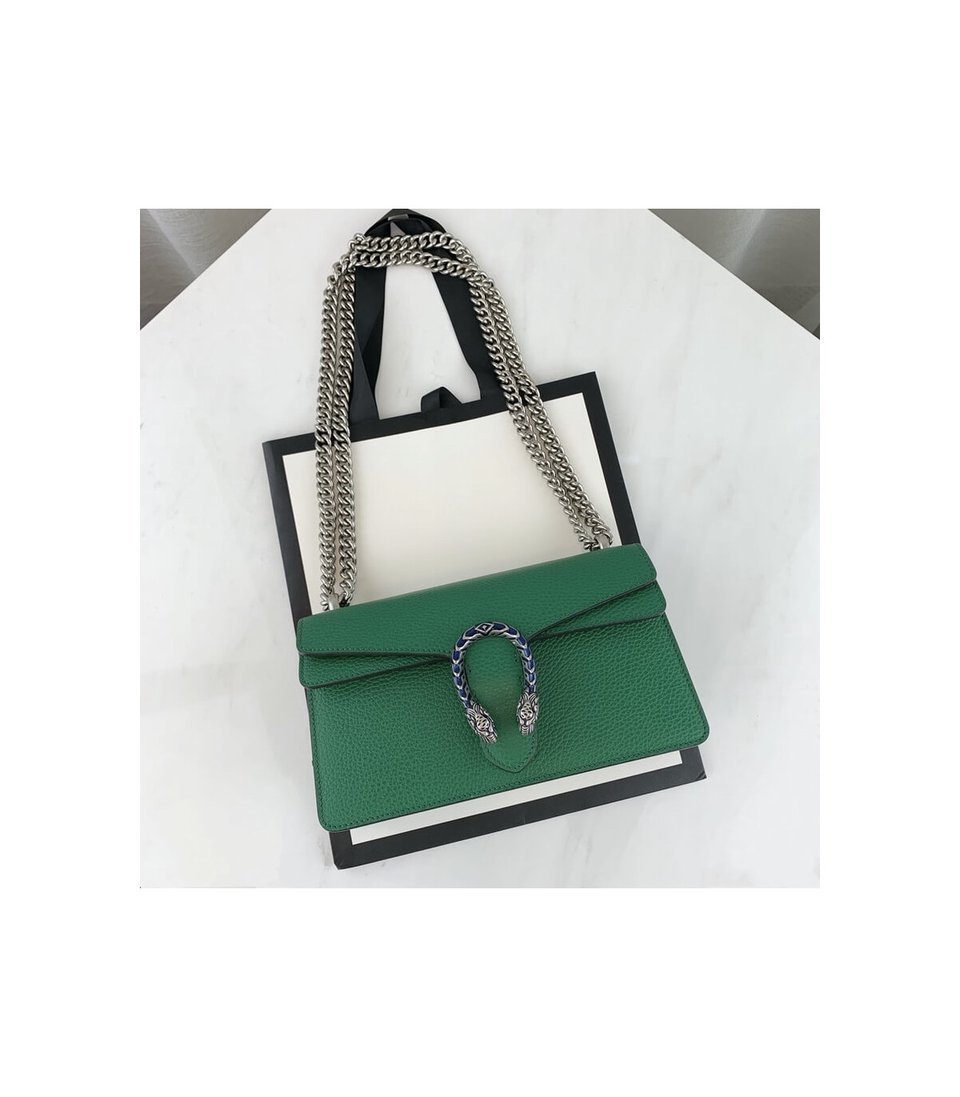 Gucci Dionysus Small Shoulder Bag in Green Leather 25cm view 7