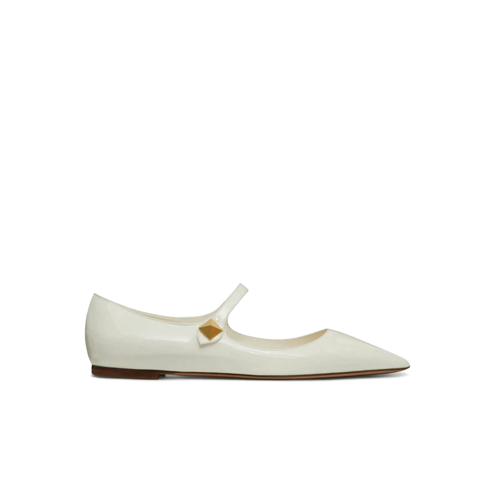 Valentino Garavani Tiptoe Patent Leather Ballet Flats Ivory 2W2S0Gc3Eru098 view 2