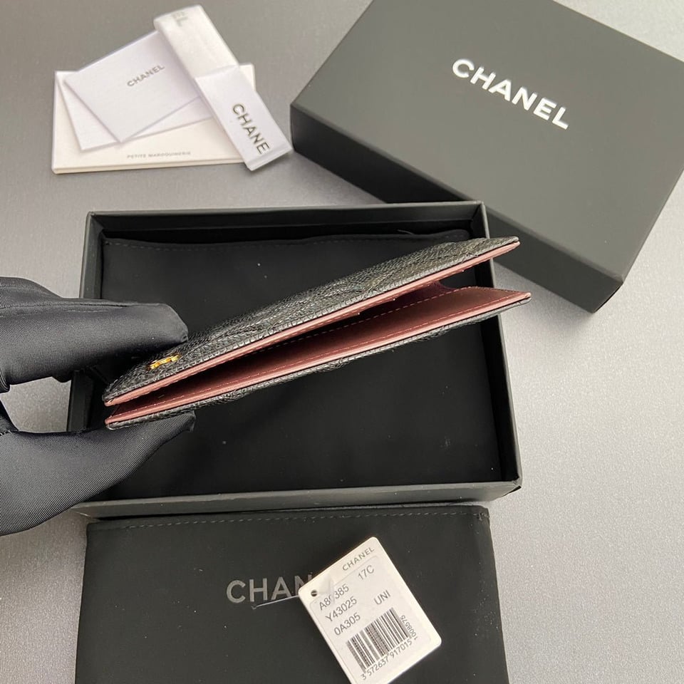 Chanel Passport 10Cm Black Cavair Gold Hardware view 8