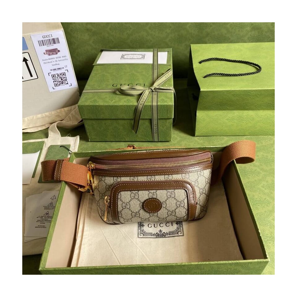 Gucci Belt Bag with Interlocking G in Brown GG Supreme view 5