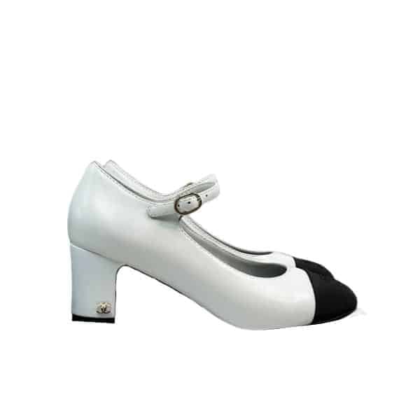 Chanel Mary Janes White G45118 view 2