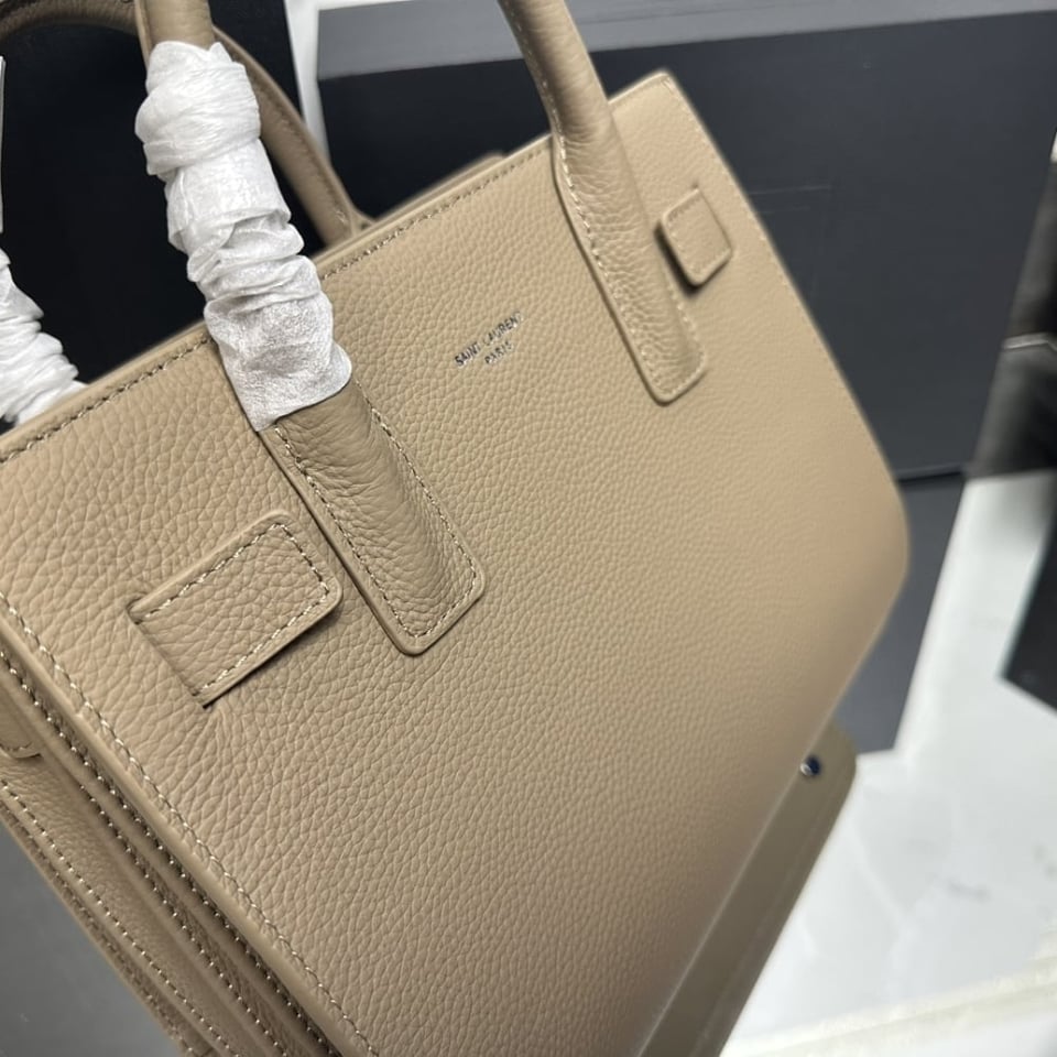 Saint Laurent Sac De Jour Small In Grained Leather Beige 26Cm view 7
