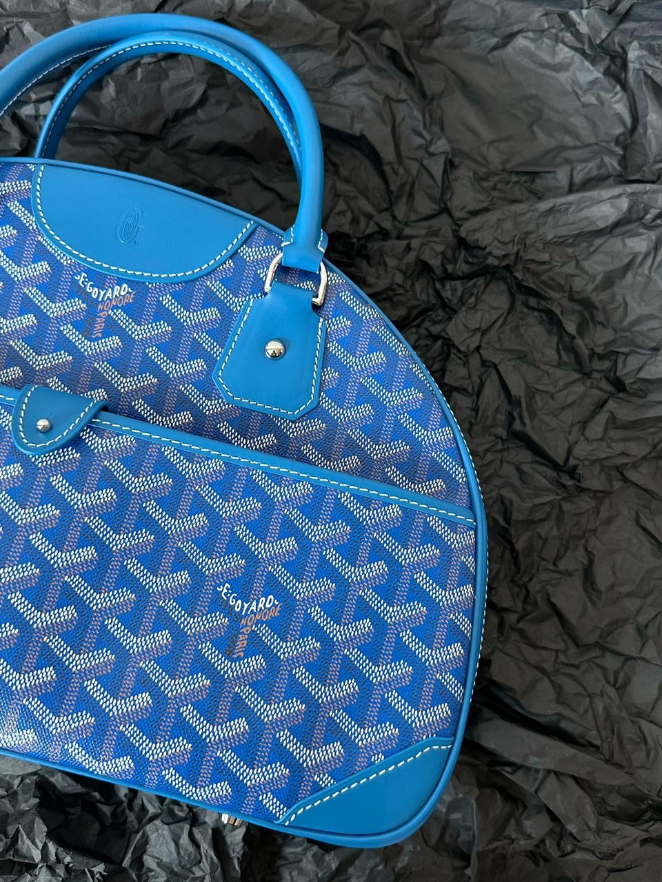 Goyard Goya Bowling Ball Medium Blue Canvas 35cm view 4