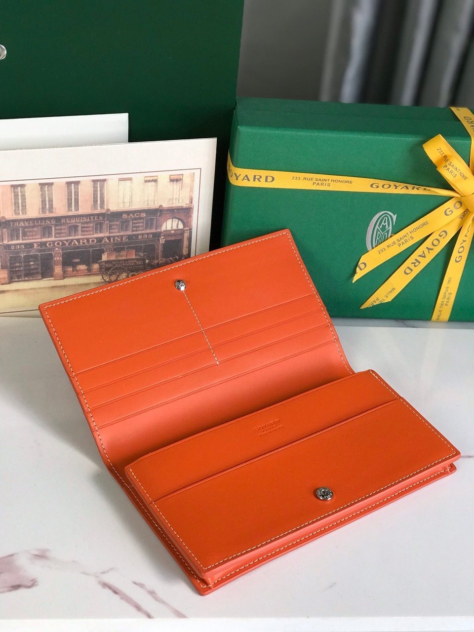 Goyard Richelieu Wallet 19 Cm Orange Goyardine Canvas view 10