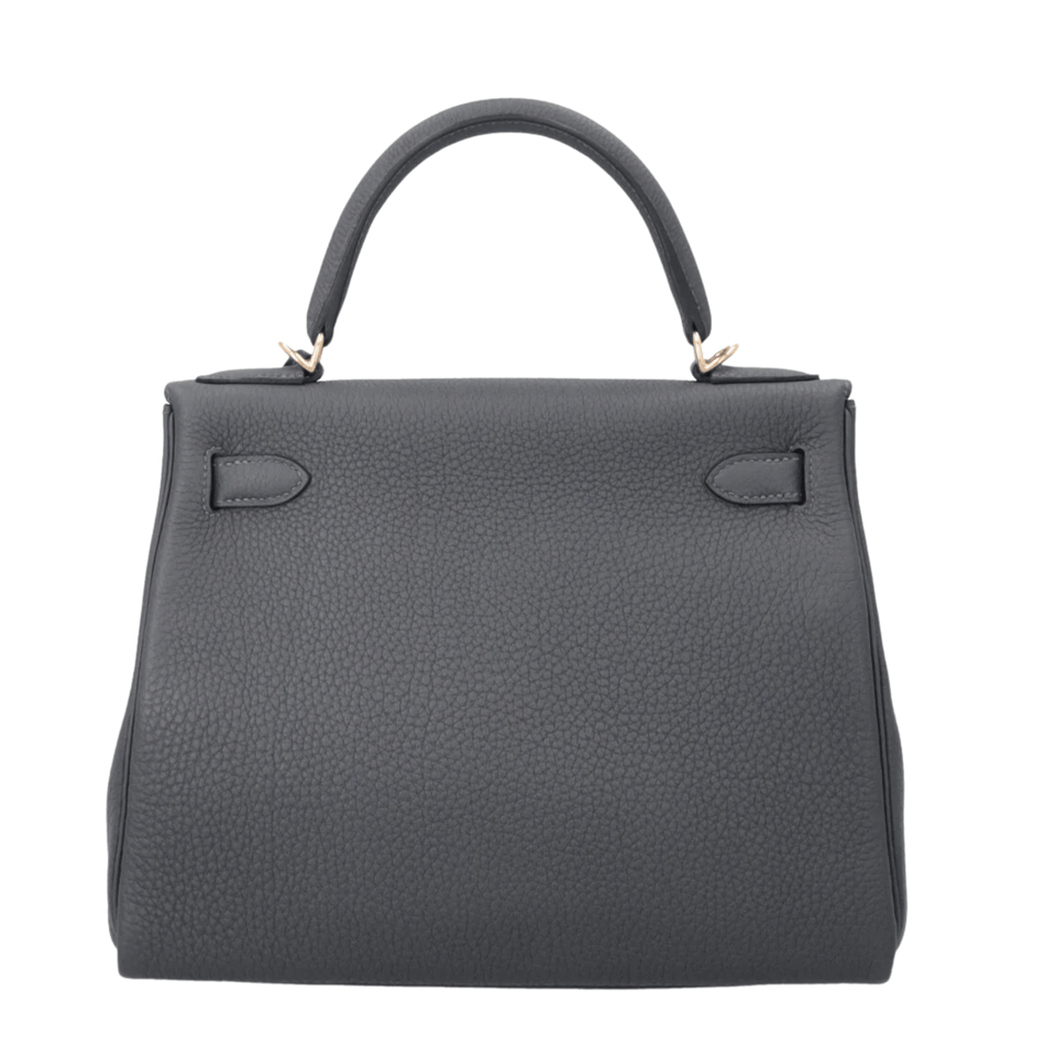 Hermes Kelly 28 Bag In Gray Togo Leather For Women 28cm/11in view 5