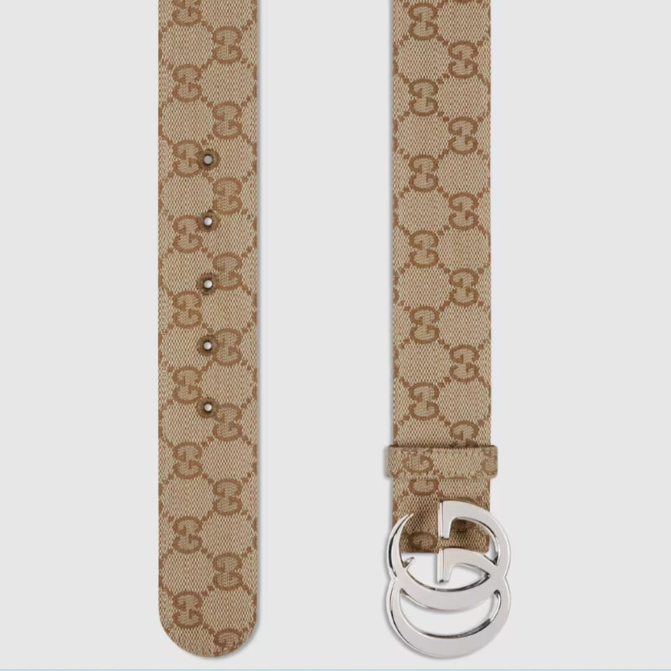 Gucci Flat Marmont Belt Sand GG Canvas 864233 FAFUT 9611 view 2