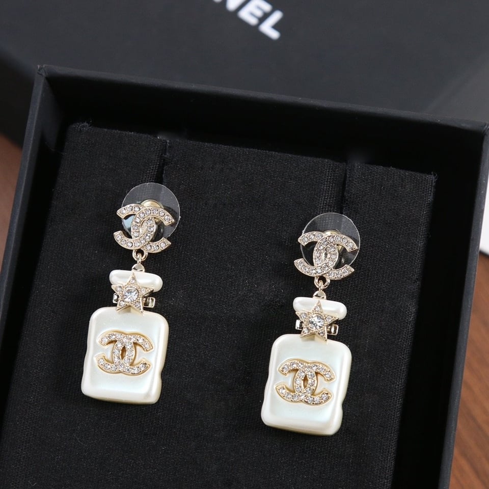 Chanel Cc Crystal Earrings view 7
