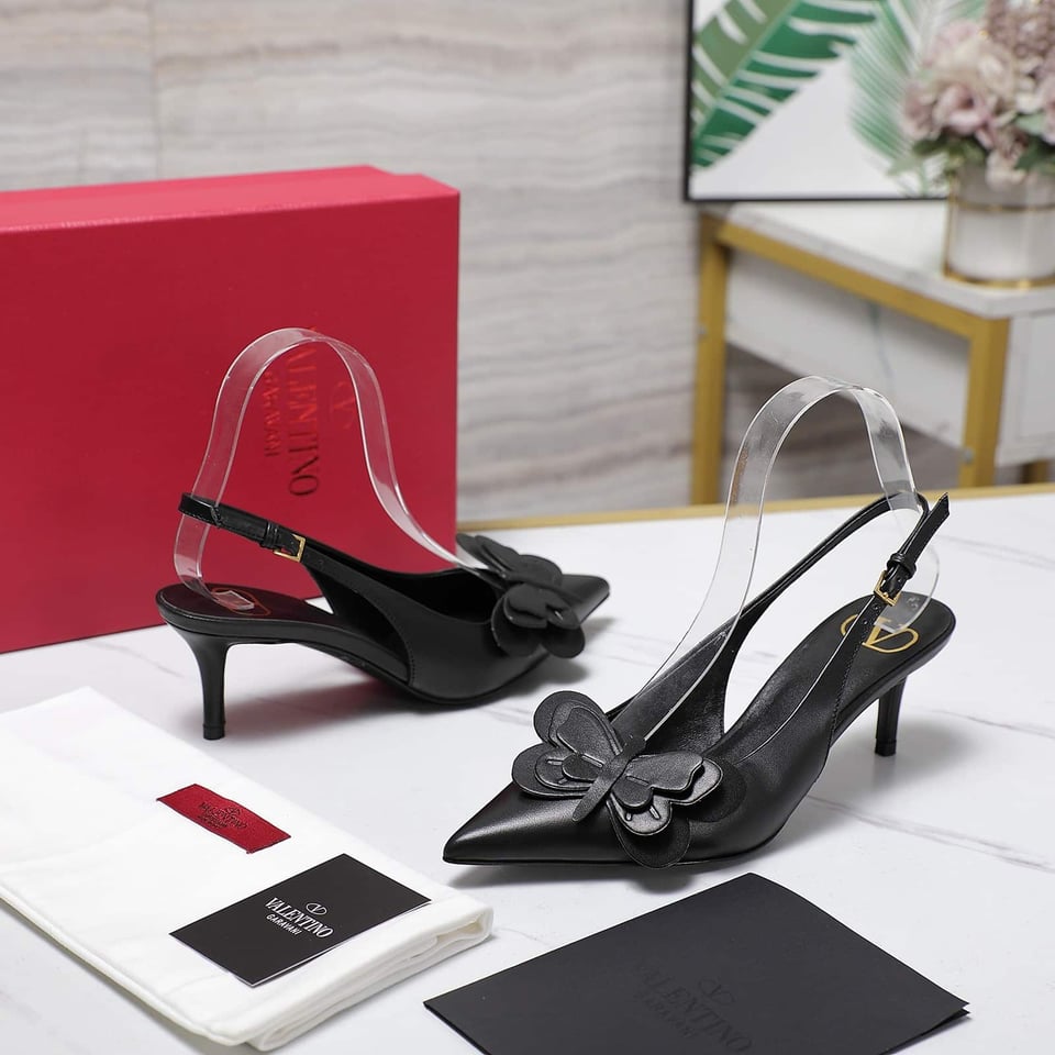 Valentino Garavani Papier Phalène Slingback Pumps Black view 8