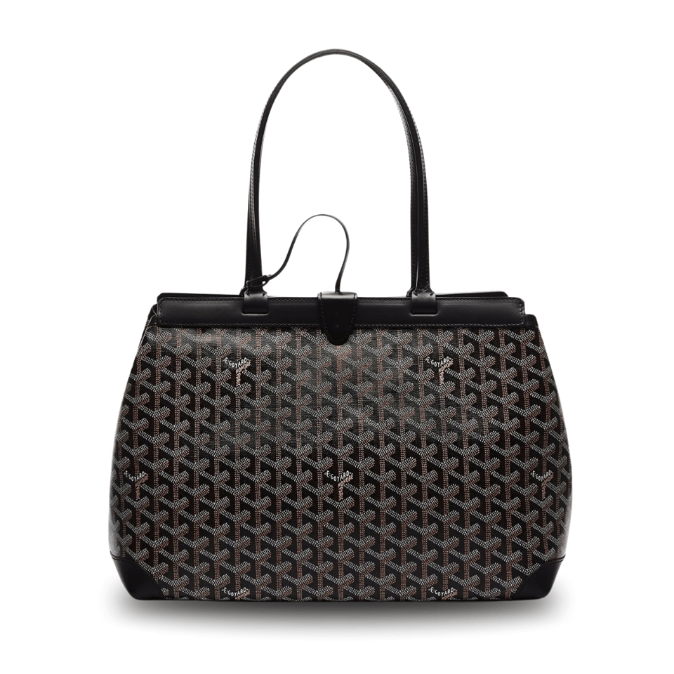 Goyard Bellechasse Biaude Pm Bag 36 Cm Black Goyardine Canvas And Calfskin Trim
