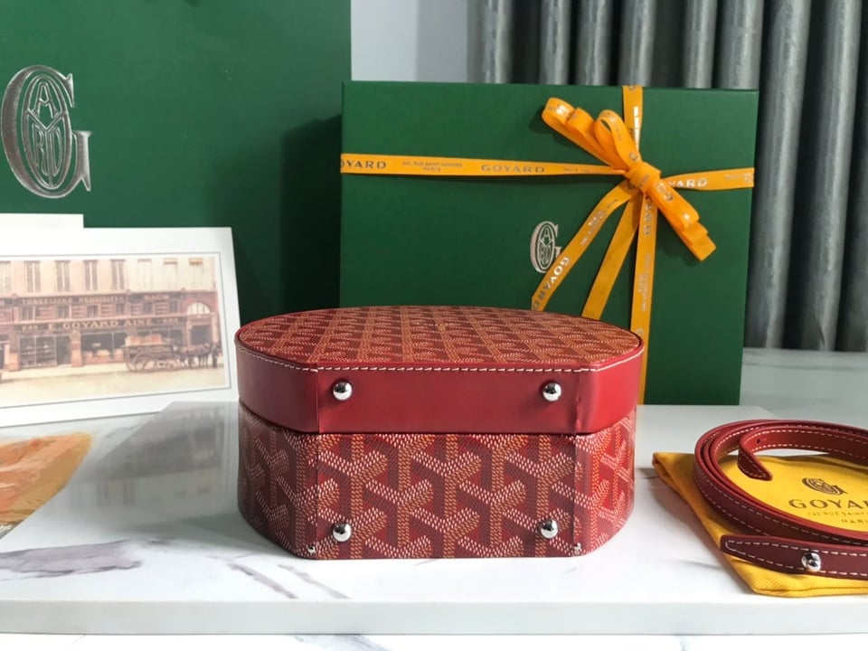 Goyard The Alto Hatbox Trunk Bag 18Cm Red Canvas view 4