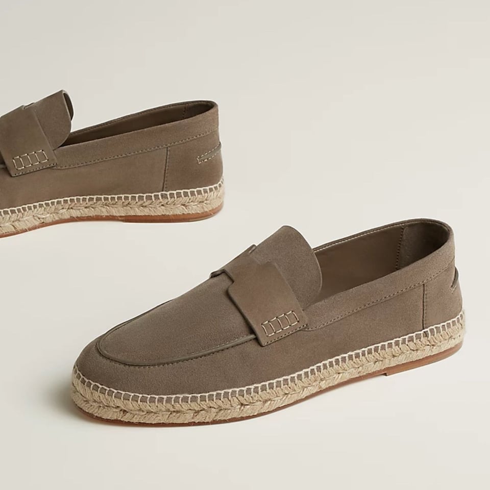 Hermes Trip Espadrille Étoupe Color Suede Goatskin H211874ZHX3400 view 3