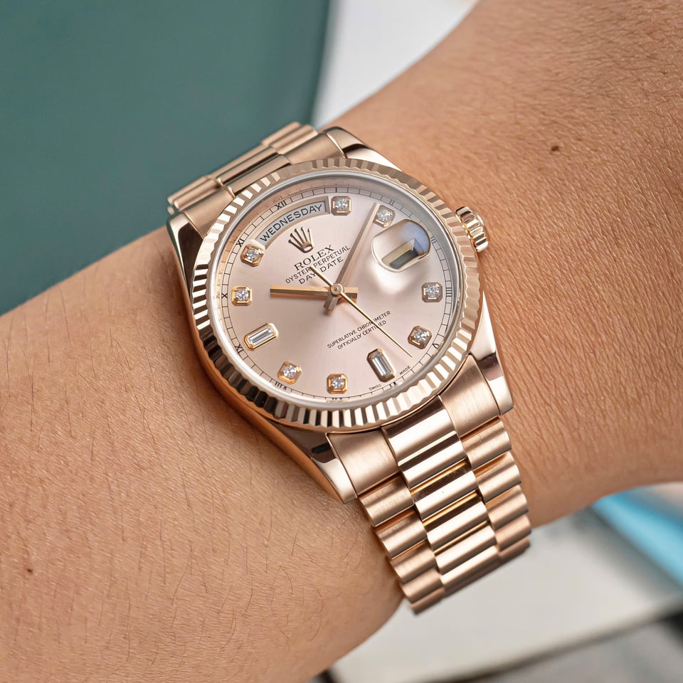 [Superclone] Rolex Day-Date 36mm Rosé – Colour Dial President 128235 view 6