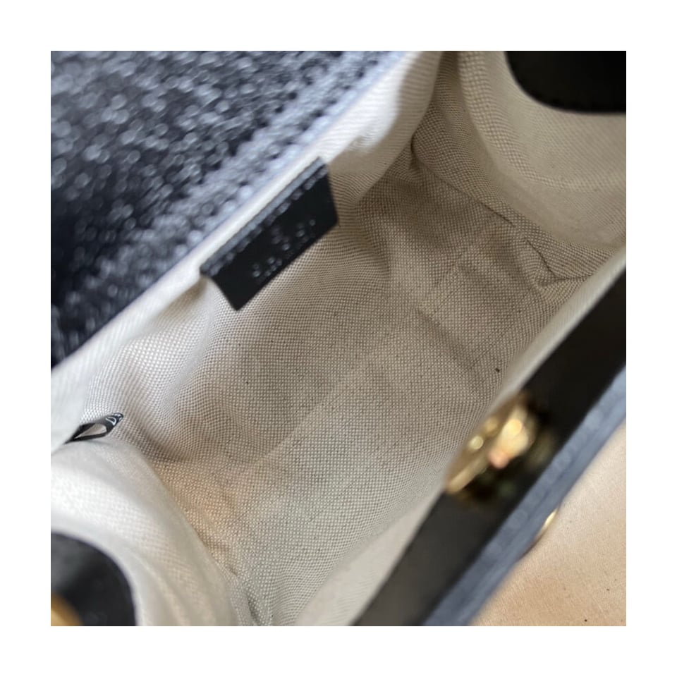 Gucci Diana Mini Tote Bag in Black Denim view 10