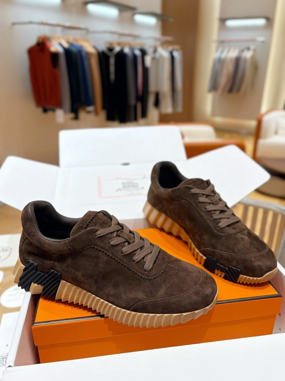 Hermes Bouncing Sneaker Écorce Color Goatskin H252782ZHF7390 view 11