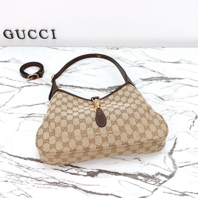 Gucci Jackie 1961 Medium Shoulder Bag 31.5cm/12.4in Sand And Brown ‎863136 view 6